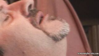 The lovely cutie is sticking his ass out for the man to take control over his slutty hole